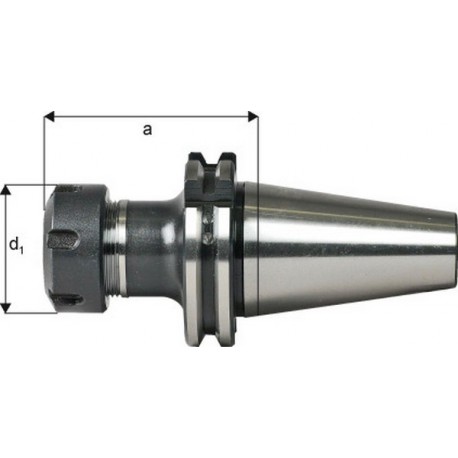 Mandrin à pinces, type ER DIN 69871, Capacité de serrage : 0,5-16,0 mm, ISO 50, Pince de serrage ER25, a : 70 mm, d1 : 42 mm