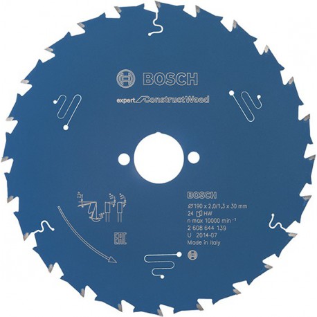 Lame de scie circulaire.Expert CW 190x2,0x30mm Z24 W+DBosch