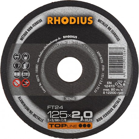 Disque de coupe FT24 125 x 2,0mm Rhodius(Par 25)