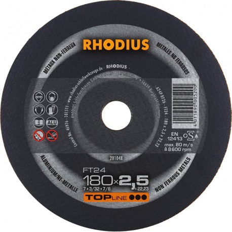 Disque de coupe FT24 180 x 2,5mm Rhodius(Par 25)