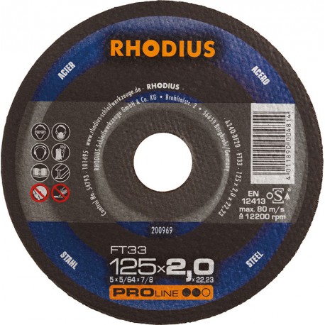 Disque de coupe FT33 125 x 2,0mm Rhodius(Par 25)