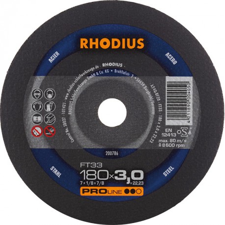 Disque de coupe FT33 180 x 3,0mm Rhodius(Par 25)