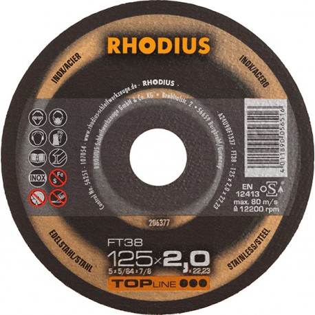 Disque de coupe FT38 125 x 2,0mm Rhodius(Par 25)