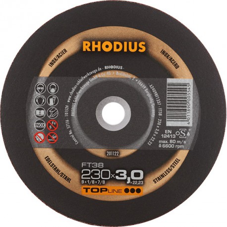 Disque de coupe FT38 230 x 3,0mm Rhodius(Par 25)