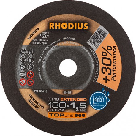 Disque de coupe XT10 180 x 1,5mm Rhodius(Par 25)