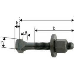 Vis pour rainures en T, Larg. : de rainure : 28 mm, Ø de filetage x Long. M24 x 160 mm, Matériaux traité pour classe de résistance 8.8