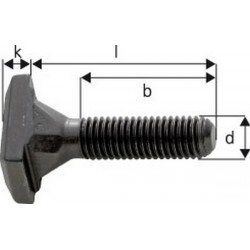 Vis rhombus pour rainures en T, Larg. : de rainure : 28 mm, Ø de filetage x Long. d x l M24 x 100 mm, Larg. : a 27,7 mm, Long. filetage b : 70 mm
