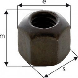 Ecrou hexagonal, sans embase, Filetage : M22*, 6 pans cote s/plats S 32 mm, Cote e 37,70 mm, Hauteur m : 33 mm, Hauteur r : 30 mm