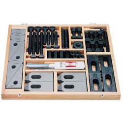 Assortiments d'outils de serrage, d x rainure en T : M12 x 14 mm, Supports de serrage universels 4 x T. 2, 4 x T. 3