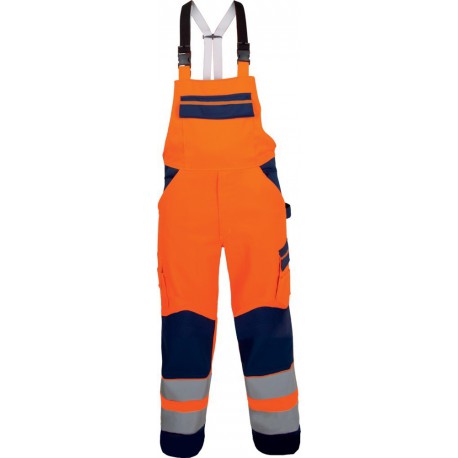 Salopette, MG, Taille 50, orange fluo/bleu