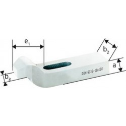 Bride contre-coudée, Larg. de fente : 22 mm, Long. totale 160 mm, Pour vis M20/M22, a : 30 mm, b2 : 60 mm, b3 : 30 mm, e1 : 50 mm