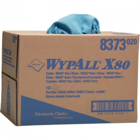 Serviette Papier WYPALL X80 31x42cm bleu Box a 160Tü.
