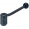 Ecrou à levier réglable, Taille : M12, Long. levier 135 mm, Ø 33 mm, Hauteur de boulon : 48 mm