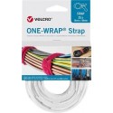Attaches de câble velcro One Wrap Strap 20 x 330mm blanc 25 unités