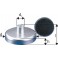 Aimant plat avec manchon taraudé, Ø d : 40 mm, Hauteur totale l 18 mm, Hauteur d'aimant h 8 mm, Ø de la douille d1 : 10 mm, Filetage : M5