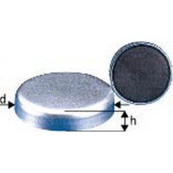 Aimant plat sans manchon taraudé, Ø d : 16 mm, Hauteur d'aimant h 4,5 mm, Force de maintien 18 N, Poids : 4,5 g
