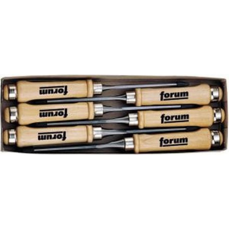 Jeu de 6 ciseaux en acier à outils avec manche en bois, Contenu : 6 10 12 16 20 26 mm