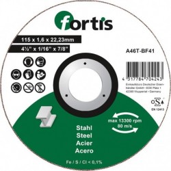 Disque de coupe Acier 115 x 16mm courbé FORTIS