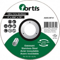 Disque de coupe Inox 125 x 10mm courbé FORTIS