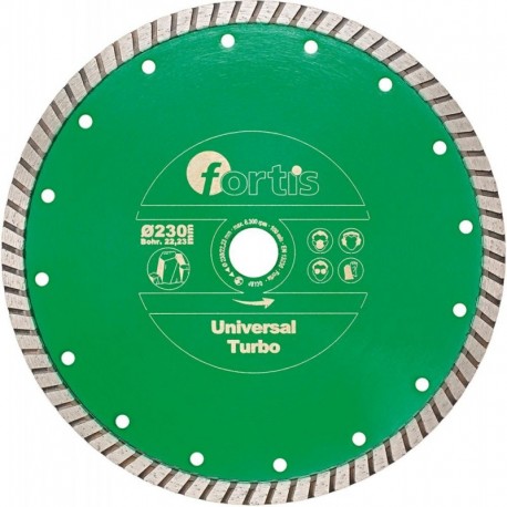 Disque diamant Universal Turbo Ø 180 mm turbo 10 mm Alésage 222 mm FORTIS