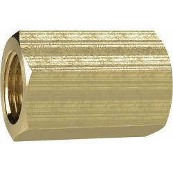 Manchon filetage femelle laiton F1/4" longueur 26mm cote s/plats 17mm RIEGLER 1 PCS