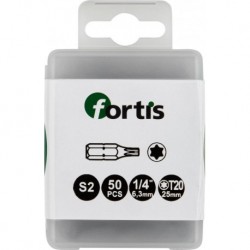 Embout Bit 1/4 DIN3126 C63 TX20 50er Pack FORTIS