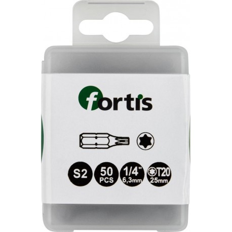 Embout Bit 1/4 DIN3126 C63 TX20 50er Pack FORTIS