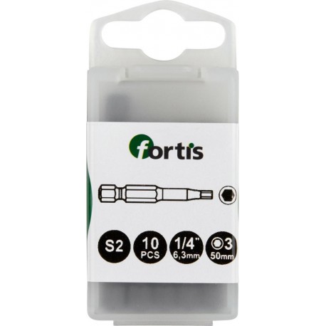 Embout Bit 1/4 DIN3126 E63 Hex 5 x50mm 10 unités FORTIS