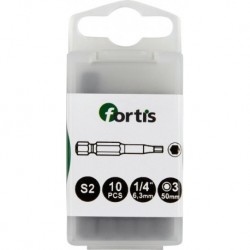 Embout Bit 1/4 DIN3126 E63 Hex 6 x50mm 10 unités FORTIS