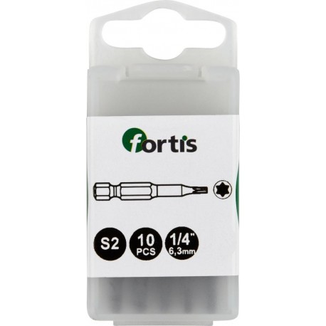 Embout Bit 1/4 DIN3126 E63 TX40x 50mm a10 unités FORTIS
