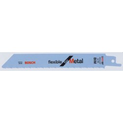 Lame de scie sabre pour métal, coupe droite fine, Réf. Bosch : S 1122 BF, Qualité de lame de scie BiM, Long. totale 225 mm, Pas de dents : 1,8 mm