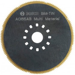 Lame segments, Réf. Bosch : AOI 85 E, Qualité de lame de scie BiM-TiN, Ø 85 mm, Utilisation : Pour le bois contenant des clous, l'époxy/GFK