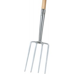 Fourche à bécher Inox 4 dents Manche forme T 85 cm
