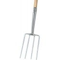Fourche à bécher Inox 4 dents Manche forme T 85 cm