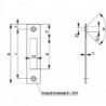 Gache pour serrure S412DL-R m.Rieg.auss.20x90rdNiSi