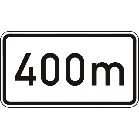 Panneau flêche ZZ.1004 330x600mm Text: 400m
