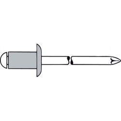 Rivet aveugle alu.standard Tete bombée .p.5 x50mm Gesipa (Par 100)