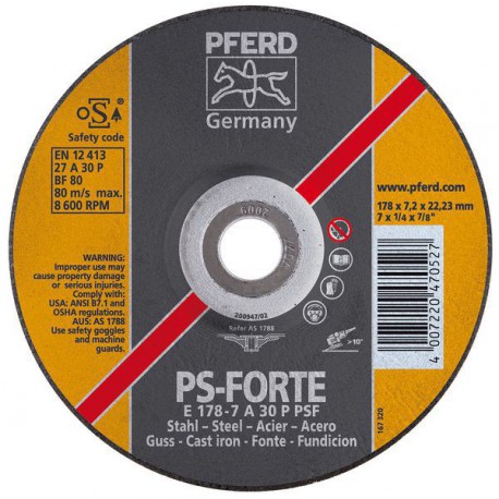 Meule d'ébarbage coudée A30PPS 178x7mm PFERD 1 PCS