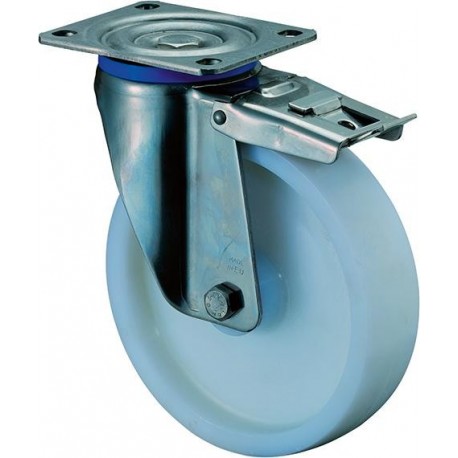 Roulette 125mm HS120 Platt.Kst. blancERRLFestHS120.B14.125