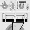 Roulette 35mmA601 Rückenl.PolyurethanradKLA601.C10.035