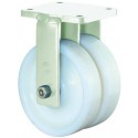 Roulette double 125mm S110.B15 plaque Plastique blanc KL S110.B15.126
