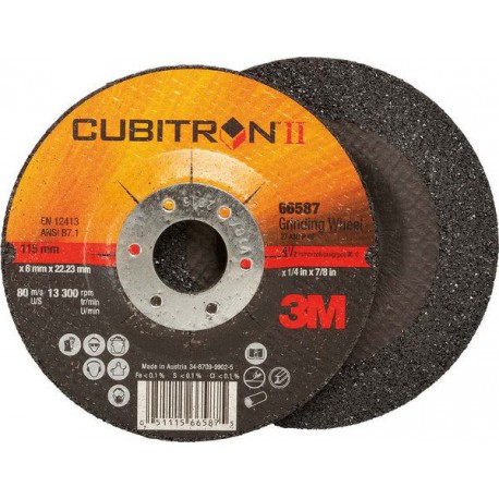 Disque à ébarber Cubitron (TM) II pour l'usinage de l'acier inoxydable, Ø x Épais. : 230 x 7 mm, Vitesse maxi. 6650 tr/mn