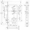 Serrure à mortaiser anti-panique PZ65/72/924rd PAF-E1201DR verz