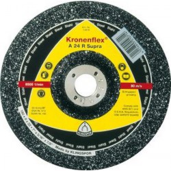 Disque à ébarber A 24 R Supra pour l'usinage de l'acier, Ø x Épais. : 230 x 6,0 mm, Modèle Coudé, Vitesse maxi. 6600 tr/mn
