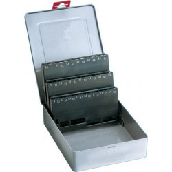 Coffret métallique, vide, Pour Ø de foret : 1,00-10,00 mm, Nombre de forets 24 pièce, Pas 0,5 mm + K.B.