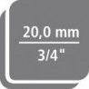 Carré de raccordement 3/4 "52mm FORTIS