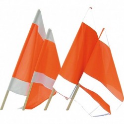 Drapeau 75 x 75 cm avec manche bois 100 cm