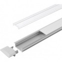 Profil encastré en aluminium C opal L 2000 mm, Profil