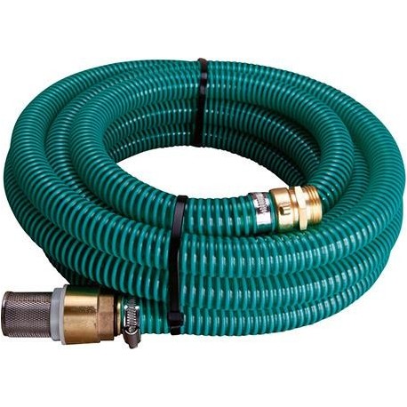 Tuyau d'aspiration avec crépine vert/trans. 1" IG/AG, 4m