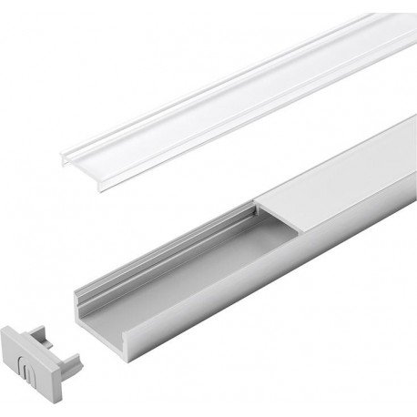 Profil encastré en aluminium D clair L 2000 mm, Profil